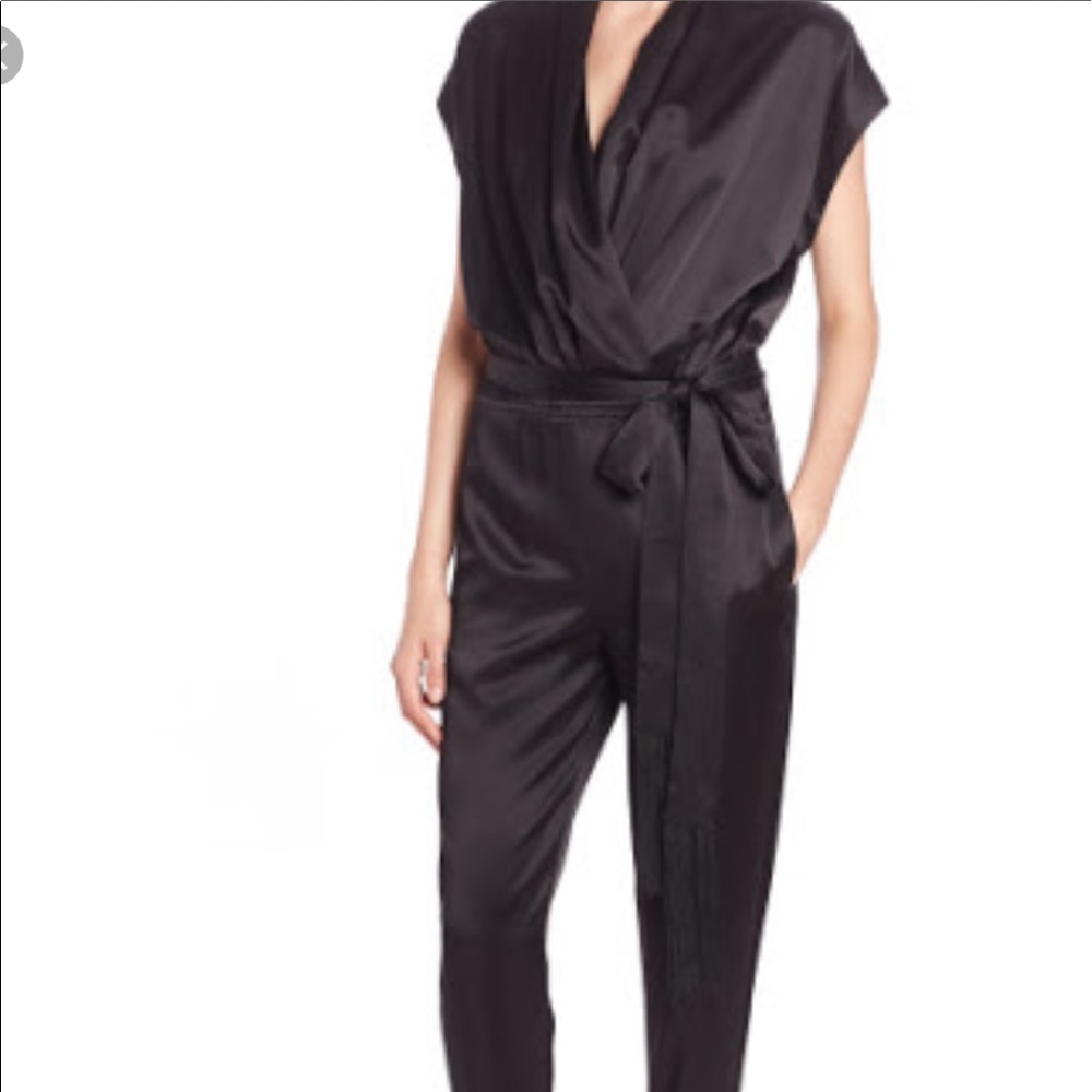 🆕💥Designer L’AGENCE black satin jumpsuit